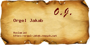 Orgel Jakab névjegykártya